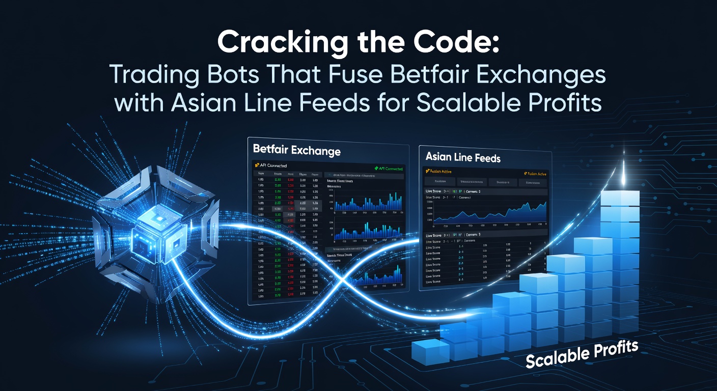 Diagram showing a trading bot integrating Betfair Exchange data with Asian odds feeds for automated profit generation