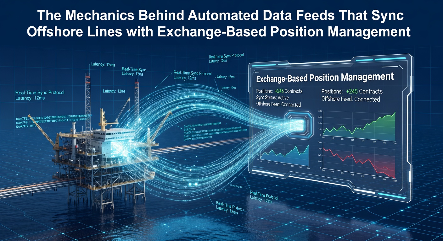 Diagram illustrating automated data feeds connecting offshore betting lines to exchange position management platforms
